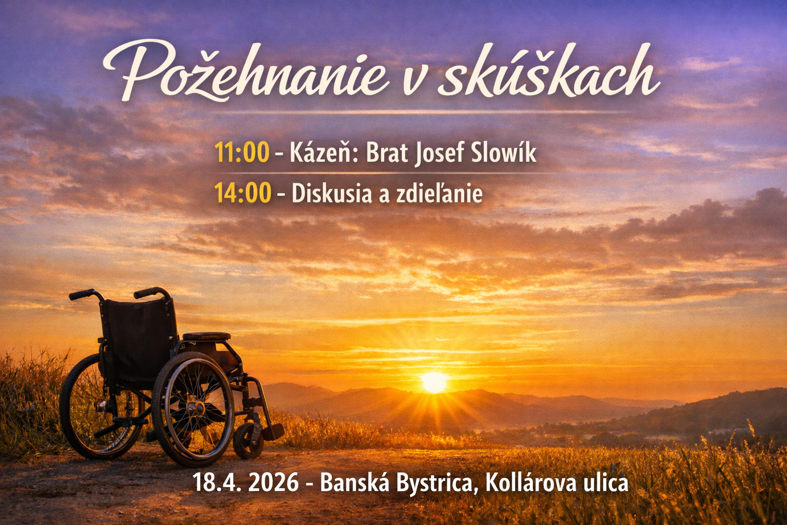 POŽEHNANIE V SKÚŠKACH – pre ľudí so špeciálnymi potrebami